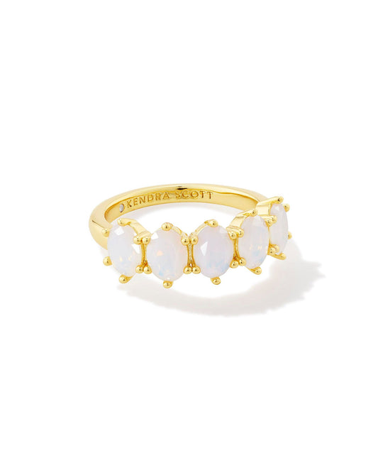 Kendra Scott - Cailin Crystal Band Ring - Gold Champagne Opal Crystal – Size 8 - Findlay Rowe Designs