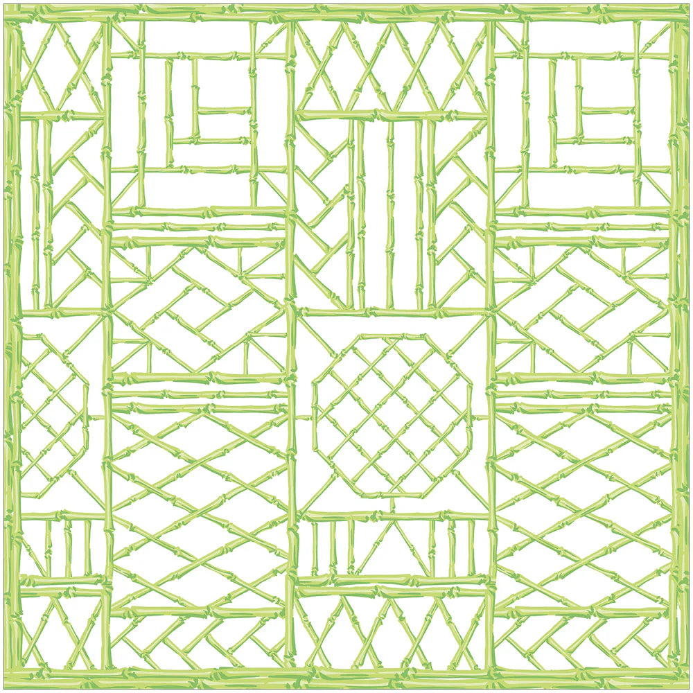 Caspari - Cloth Napkin - Bamboo Screen - Green - Findlay Rowe Designs