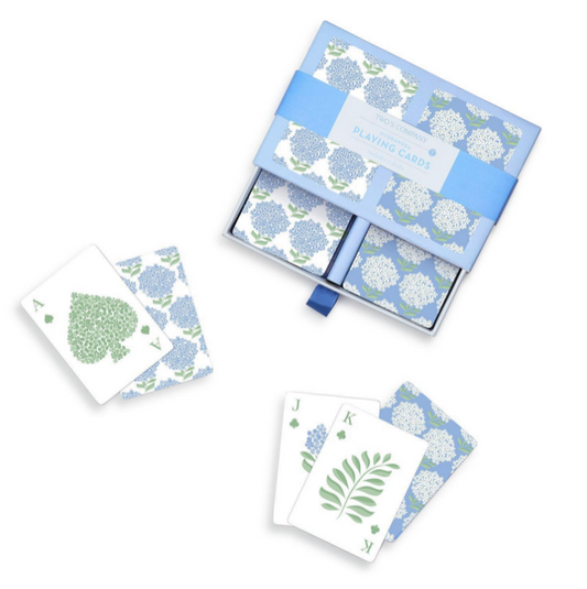 Hydrangea Double Deck Textured Playing Cards in Gift Box - Findlay Rowe Designs