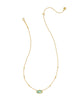 Kendra Scott - Necklace - Elisa Lattice Frame Gold Short Pendant - Blush  Gold Light Green Mother of Pearl