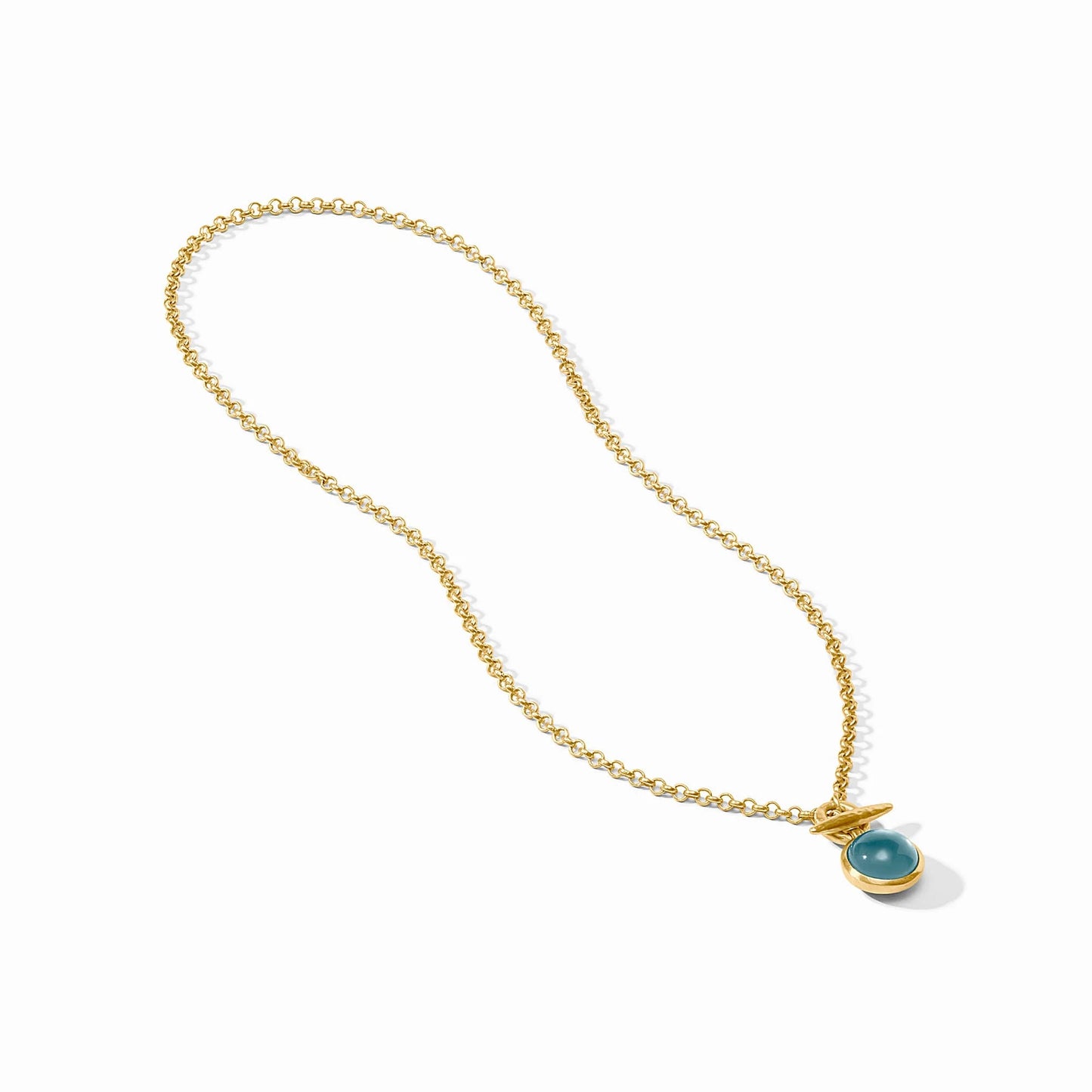 Julie Vos - Necklace - Solara Solitaire - Iridescent Palmetto Green
