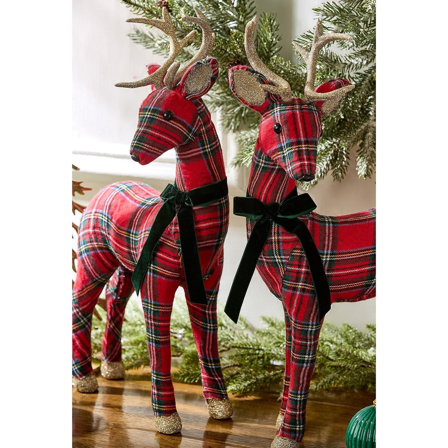Tartan Deer with Velvet Bow - Findlay Rowe Designs