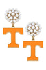 CANVAS- Tennessee Volunteers Pearl Cluster Enamel Drop Earrings - Findlay Rowe Designs