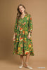 Umgee - Dress - Mix Floral Tiered Midi Dress - Green Mix - Findlay Rowe Designs