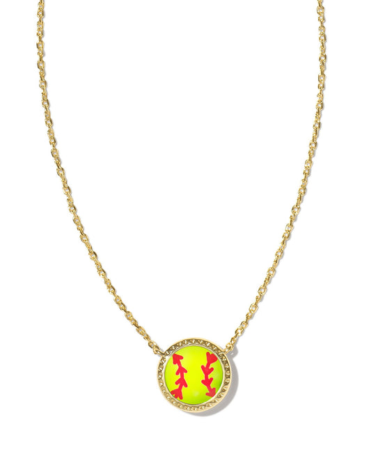 Kendra Scott - Necklace - Softball Short Pendant - Chartreuse Magnesite - Findlay Rowe Designs