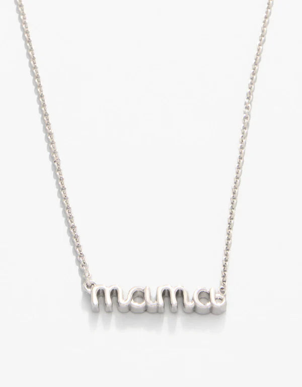 Spartina - Necklace - Sea La Vie Thanks Mama-Script - Silver - Findlay Rowe Designs