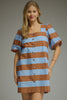 Entro - Dress - Mini Striped - Blue Brown - Findlay Rowe Designs