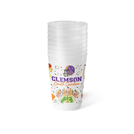 Swig - Frost Flex Party Cup - Tailgates in Clemson 20oz - Set of 8