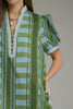 Entro - Dress - Mini V-neck Puff Sleeve - Olive Blue - Findlay Rowe Designs