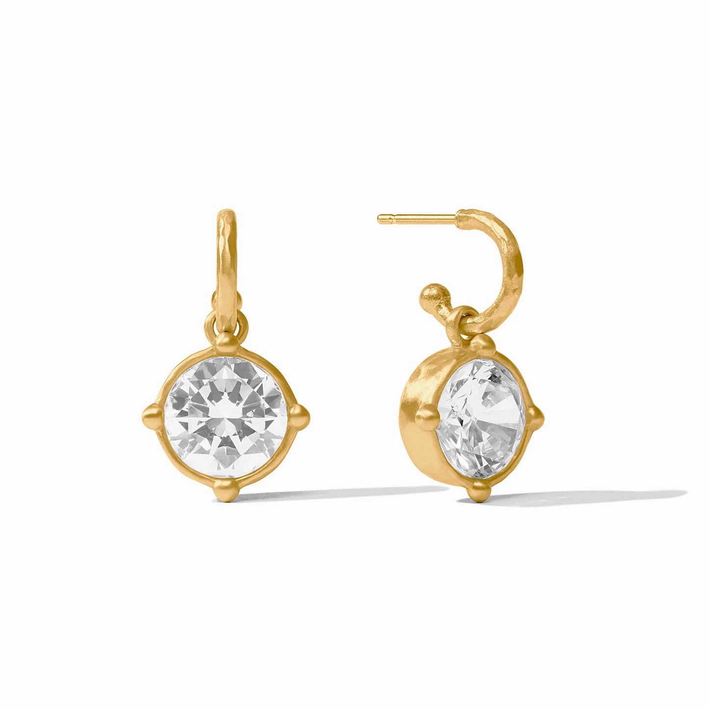 Julie Vos - Earring - Honeybee Hoop & Charm - Cubic Zirconia