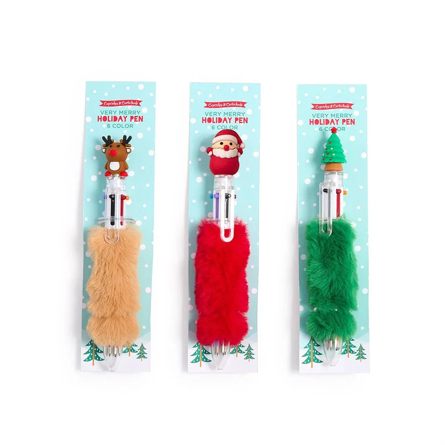 Christmas Fur Pens - 6 Color Ink - Deer Santa or Tree - Findlay Rowe Designs