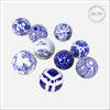 Ceramic Sphere - Rae Blue and White - Findlay Rowe Designs