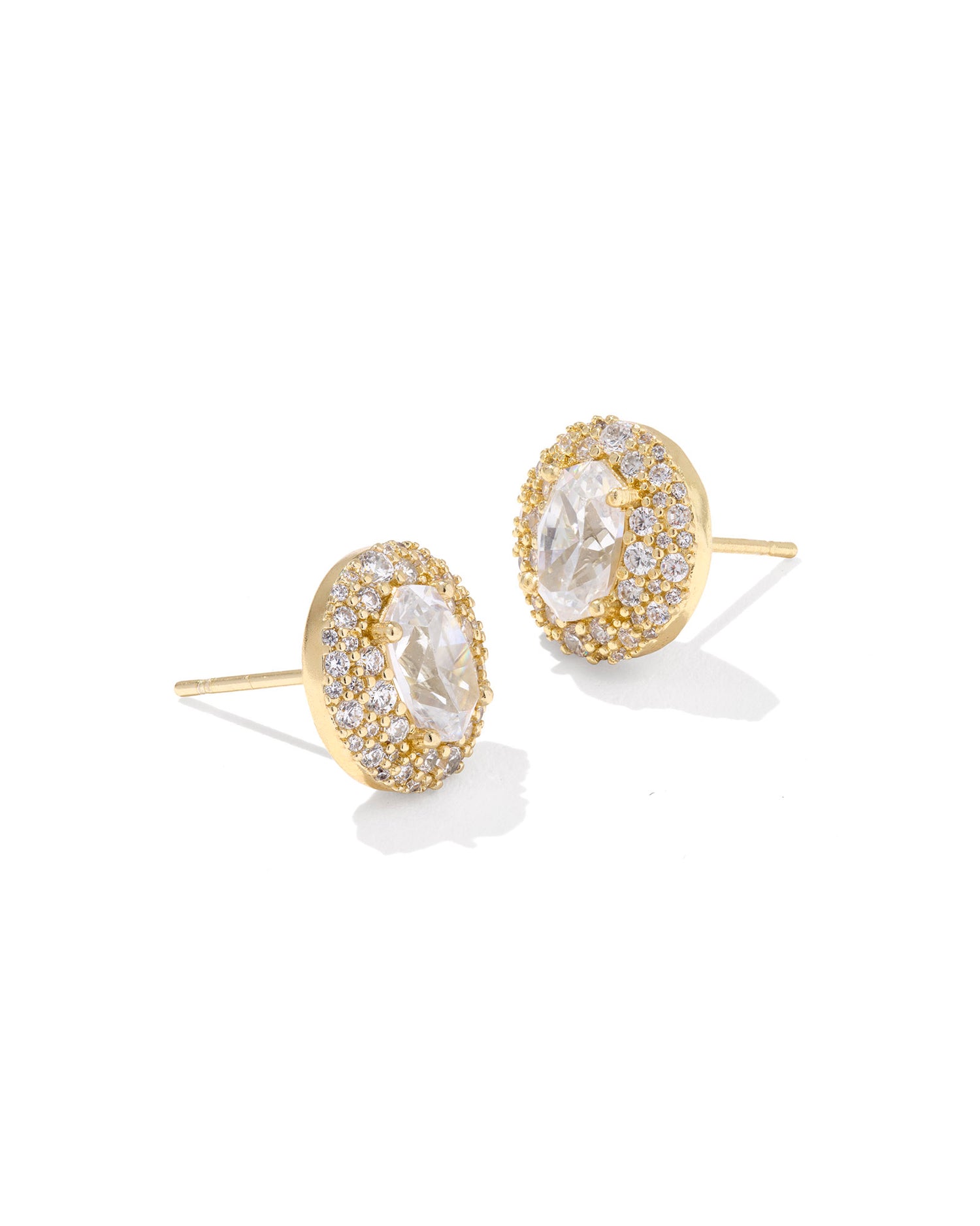Kendra Scott Earrings Bella Stud White CZ Gold Findlay