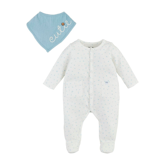 Mud Pie - Baby Sleeper Bib Set - Blue Dot - Findlay Rowe Designs