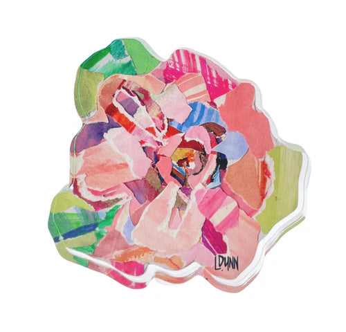 Lauren Dunn - Acrylic Art - Pink Zinnia Bold Bloom - Findlay Rowe Designs