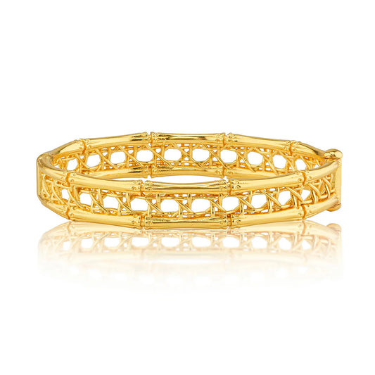 Capucine de Wulf - Bracelet - Veranda Caning Hinged Bangle - Gold - Sm Med - Findlay Rowe Designs