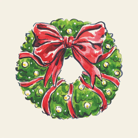 Hester & Cook - Cocktail Napkin - Holiday Wreath