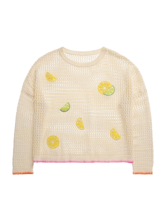 Shiraleah - Mesh Sweater - Citrus - Ivory - Findlay Rowe Designs