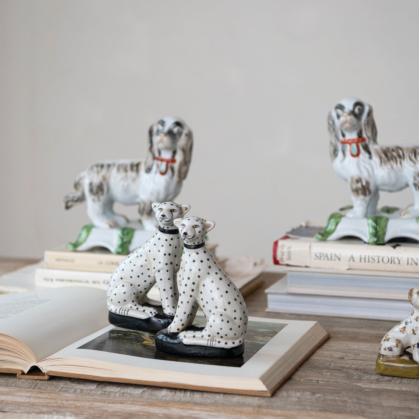 Bookends - Vintage Cheetah - White & Black - Findlay Rowe Designs