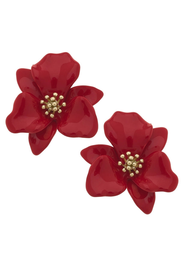 Canvas - Valentina Enamel Statement Flower - Red - Findlay Rowe Designs