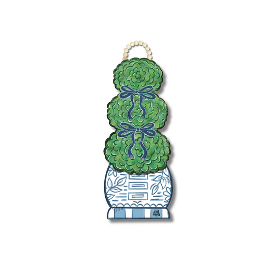 DK Designs - Door Hanger - Blue and White Topiary