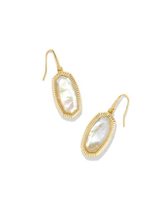 Kendra Scott - Dani Gold Ridge Frame Drop Earrings in Golden Abalone