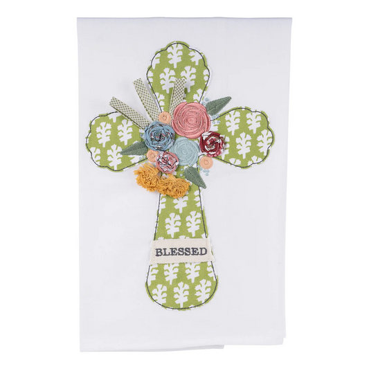 Tea Towel - Cross - Floral Blessed - Findlay Rowe Designs