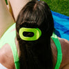 Teleties - Classic Medium Flat Round Hair Clip - Summer Brights Neon Green - Findlay Rowe Designs