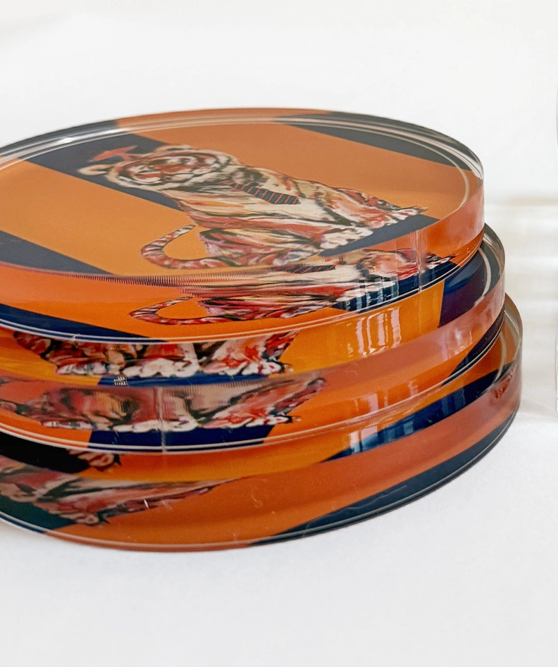 Lauren Dunn - Coaster - Acrylic Game Day - Tiger - Navy