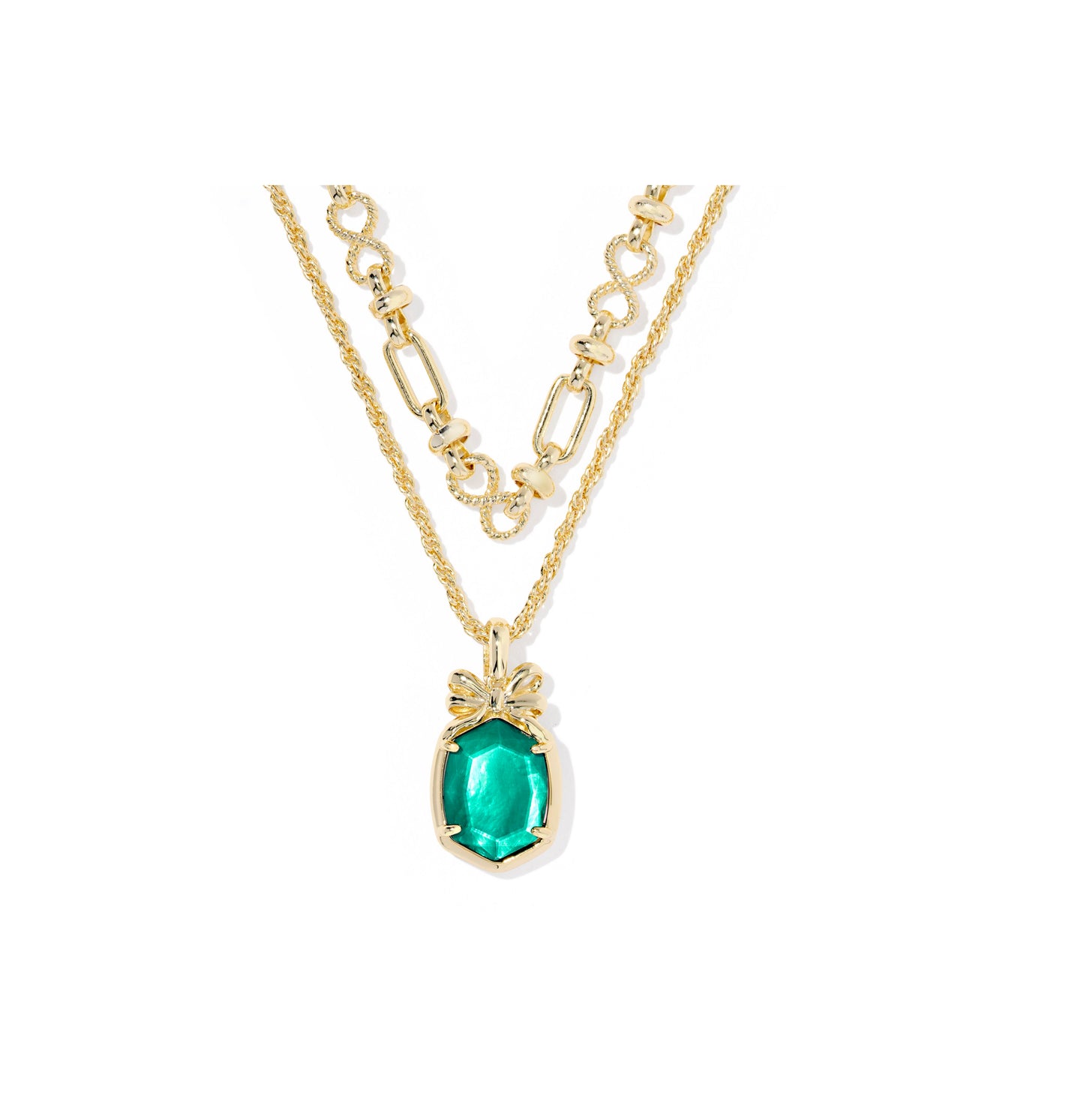 Kendra Scott - Necklace - Daphne Bow Multi Strand - Gold Pine Illusion