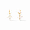Julie Vos - Earring - Gumdrop Cross Hoop & Charm - Pearl - Findlay Rowe Designs