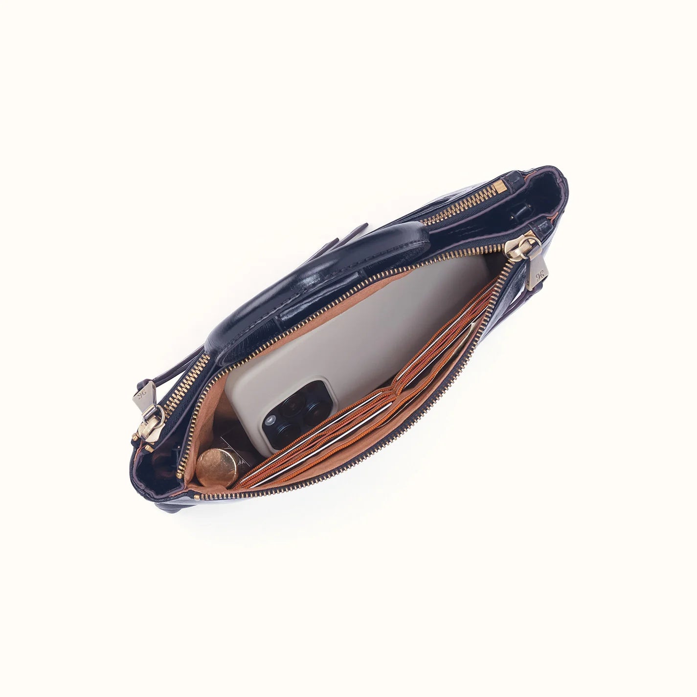 Hobo - Sable Crossbody - Polished Leather - Ink Navy