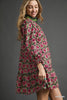 Umgee - Dress - Floral Print Tiered Mini - Sage Mix