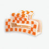 Ink + Alloy - Lola Hair Clip - Orange White Checkered - Findlay Rowe Designs