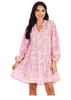 Mud Pie- Geo Pink Floral Vicky Tunic Dress