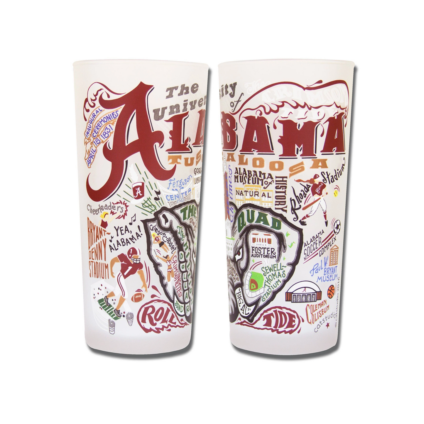 Catstudio - Collegiate Glass 15oz - Alabama