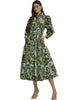 Entro - Dress - Midi Long Sleeve Tiered Skirt - Olive Floral - Findlay Rowe Designs