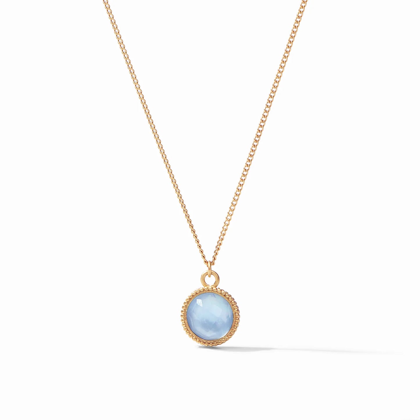 Julie Vos- Fleur-de-Lis Solitaire Necklace in Iridescent Aquamarine Blue - Findlay Rowe Designs