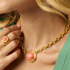 Julie Vos - Necklace - Portofino Demi - Melon Jade