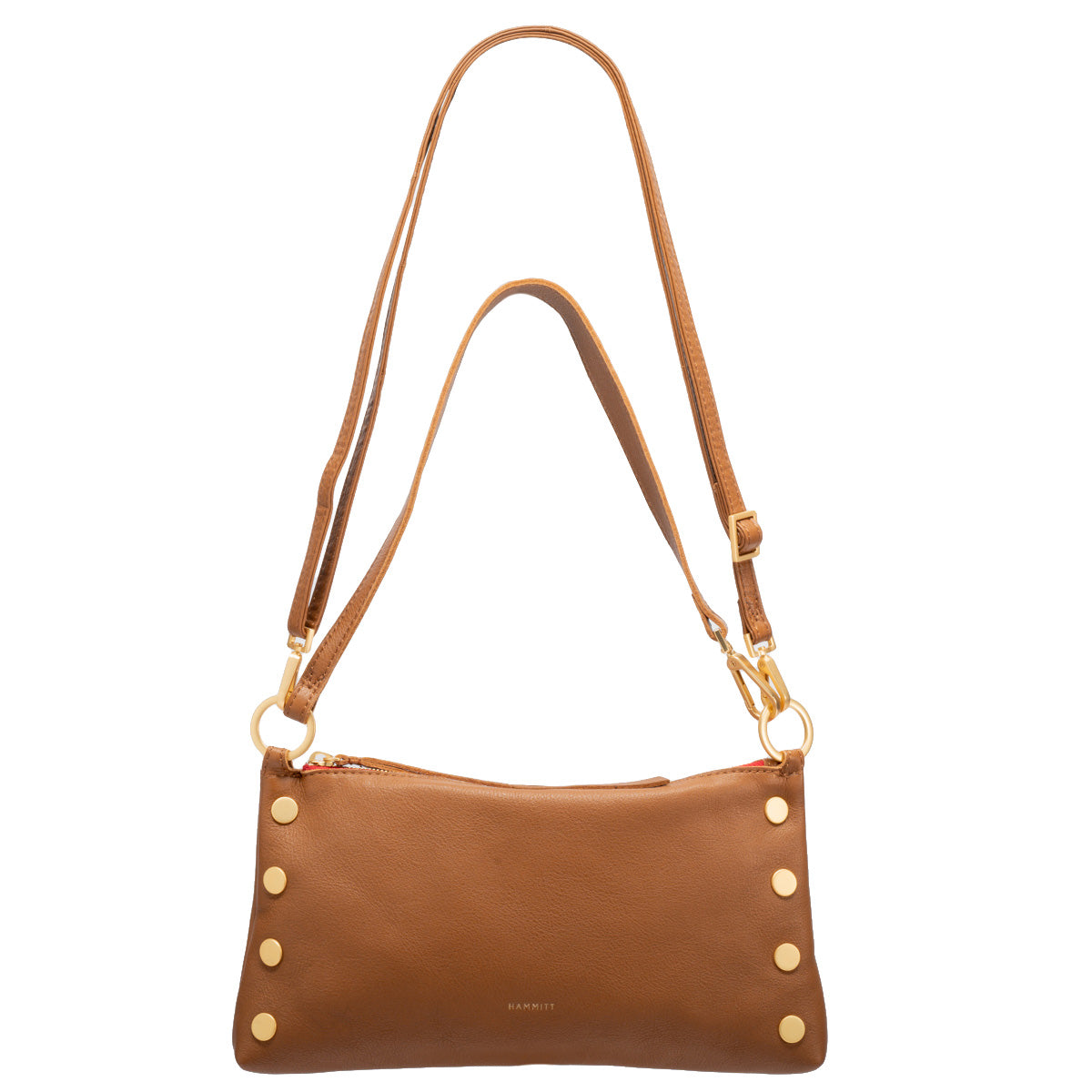Hammitt - Kyle Small - Mahogany Pebble Brushed Gold - Red Zip - Findlay Rowe Designs