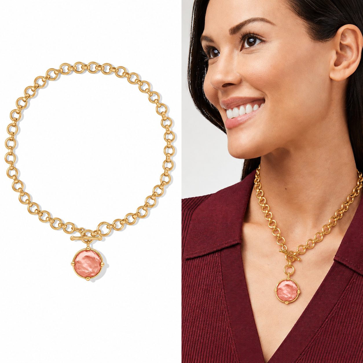 Julie Vos - Honeybee Demi Necklace in Iridescent Melon - Findlay Rowe Designs