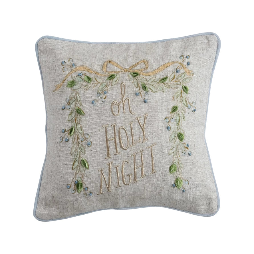 Pillow - Embroidered Oh Holy Night