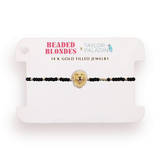 Beaded Blondes - Bracelet - Golden Retriever Bracelet - Black Sprinkle - Findlay Rowe Designs