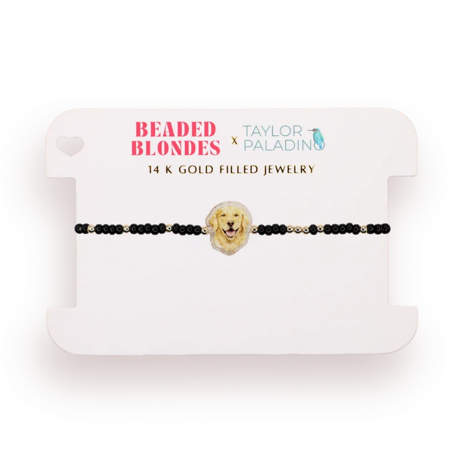 Beaded Blondes - Bracelet - Golden Retriever Bracelet - Black Sprinkle - Findlay Rowe Designs