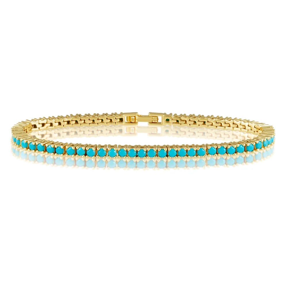 Sahira - Necklace - Karla Tennis Necklace - Turquoise