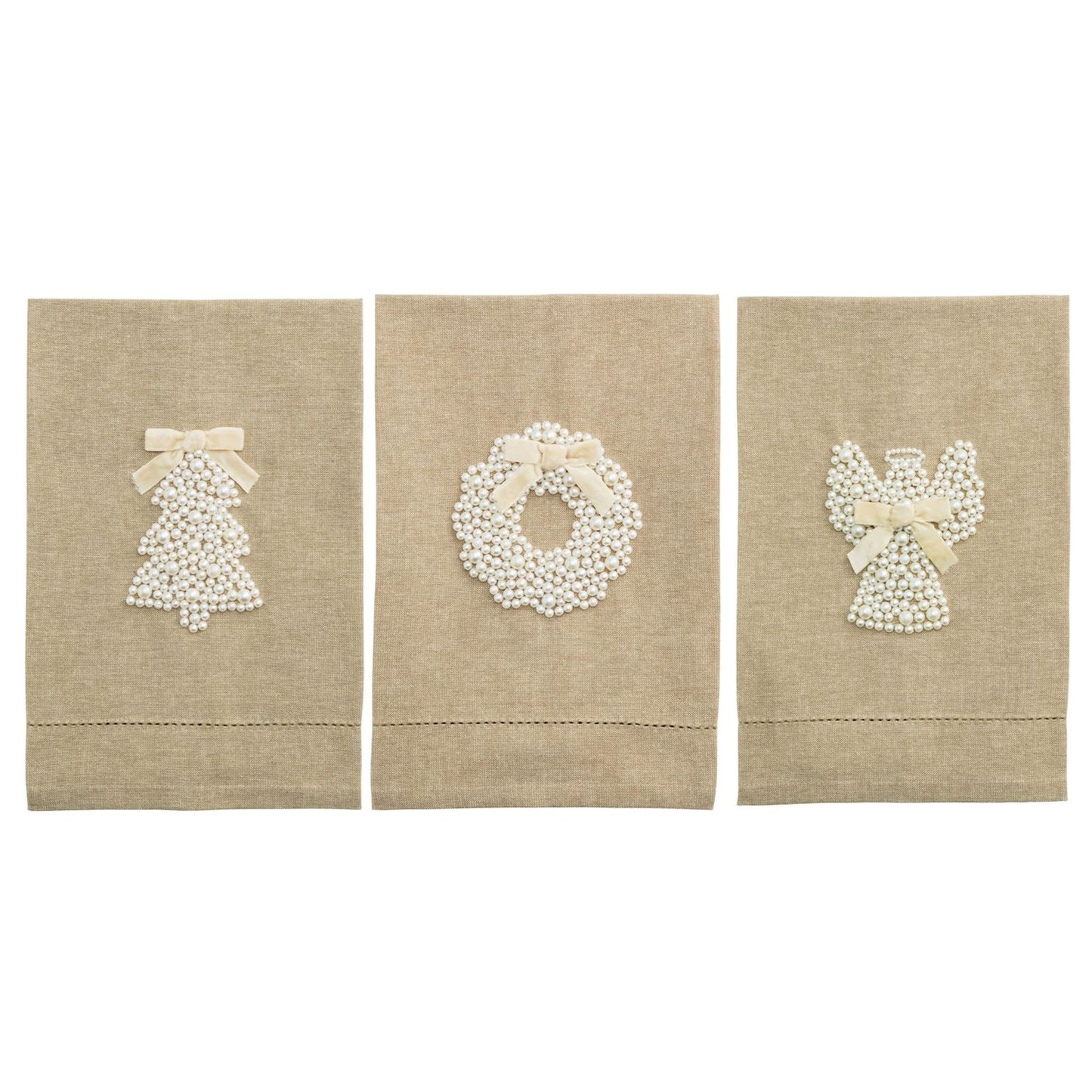 Mud Pie - Christmas Towel - Pearl Beading