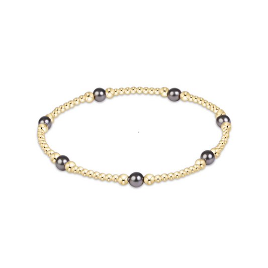 Enewton - Purpose Pearl Dark Grey 4mm Gold Bracelet