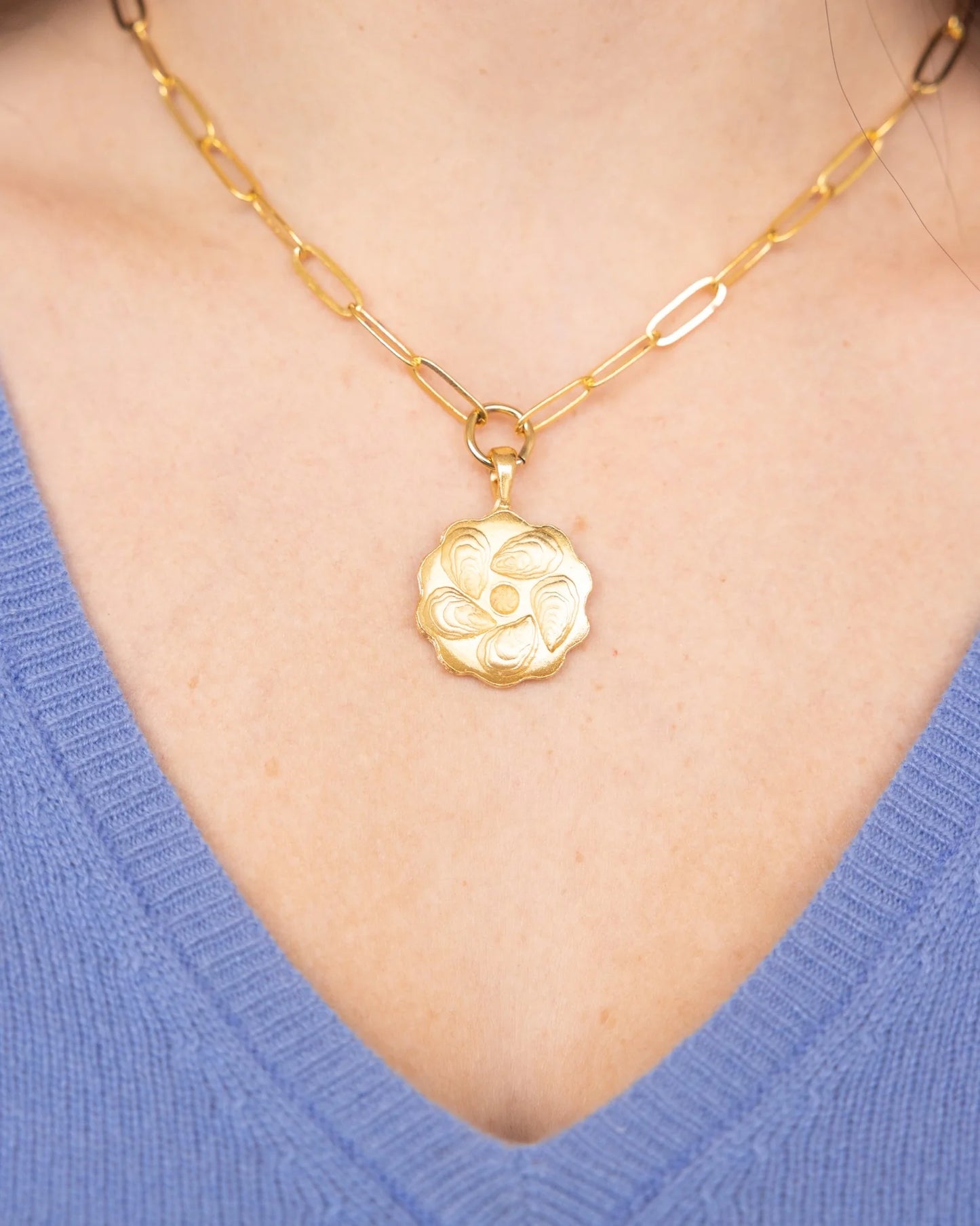 Susan Shaw - Necklace - Oyster Plate Paperclip - Findlay Rowe Designs