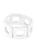 Bracelet - Resin Cut Out Squares - White - Findlay Rowe Designs