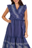Mud Pie - Dress - Radford Embroidered Midi - Blue - Findlay Rowe Designs